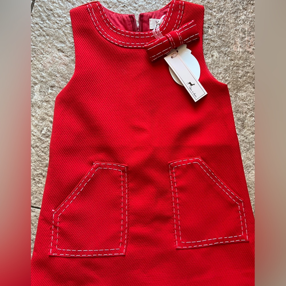 Girls Red shift Dress by Doe & Dear